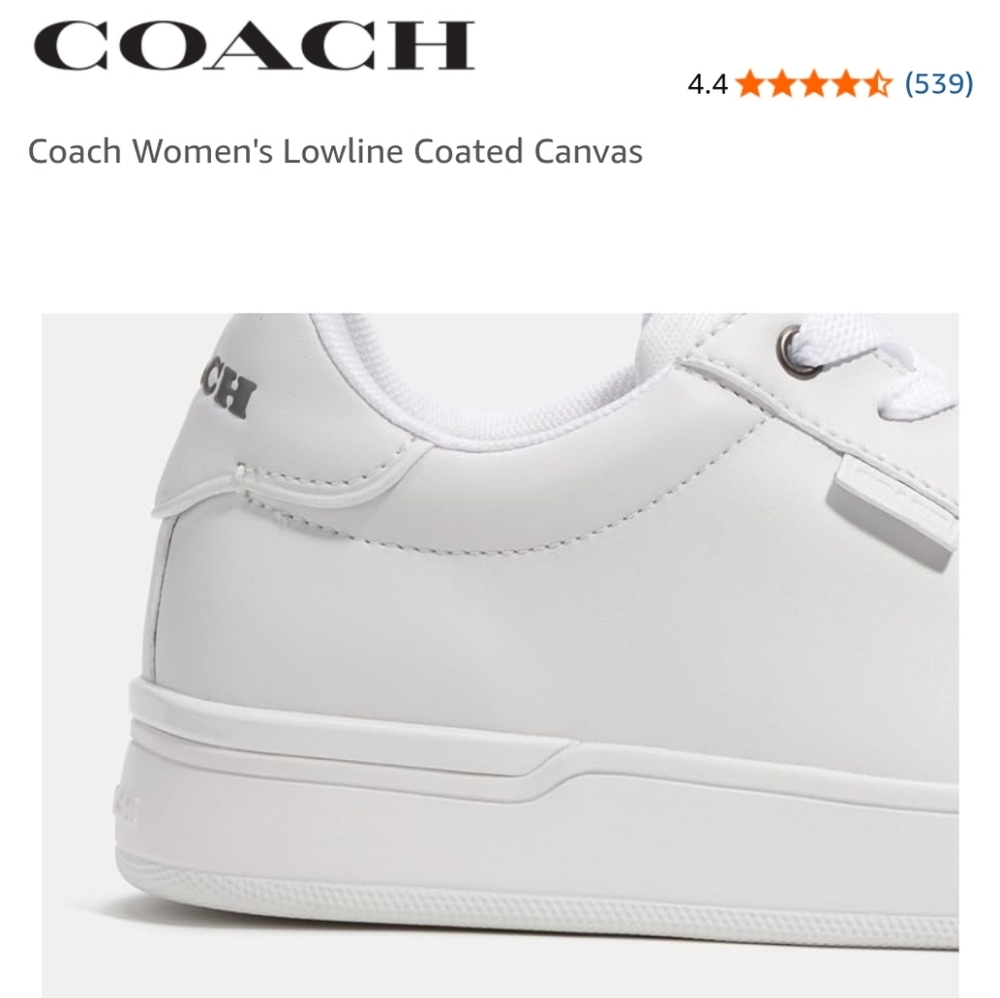 Coach White Leather Sneakers - Picture 2 of 7